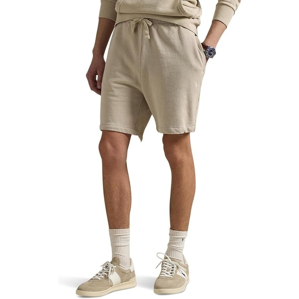 MENS POLO RALPH LAUREN SZ XL 6.5"‎ Loopback Fleece Shorts~KHAKI~NWT